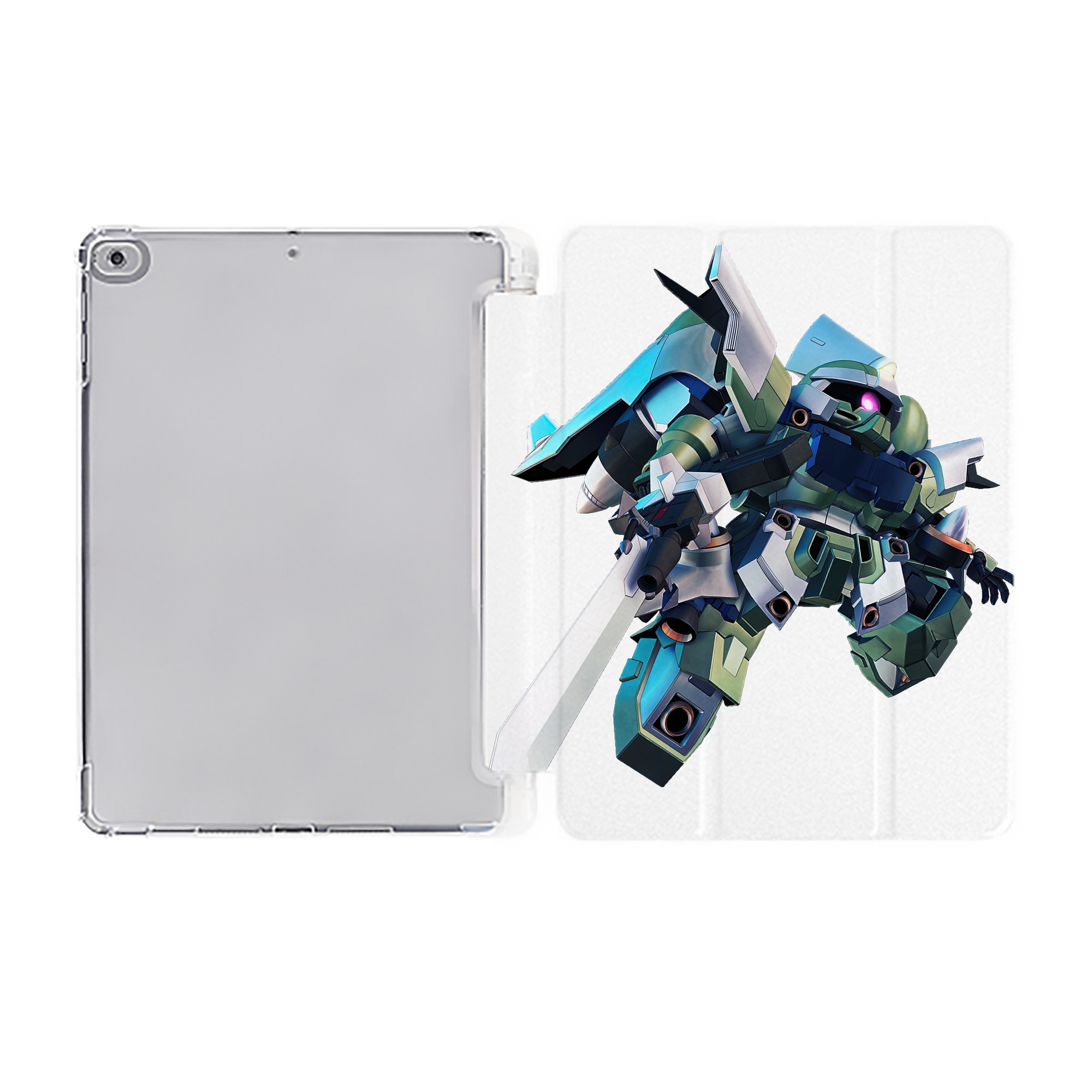 （画像用） 機動戦士ガンダム Mobile Suit Gundam IPad ケース ペン収納付き 三つ折りスタンド PUレザー×シリコン 対応機種9.5/10.5/10.9インチ